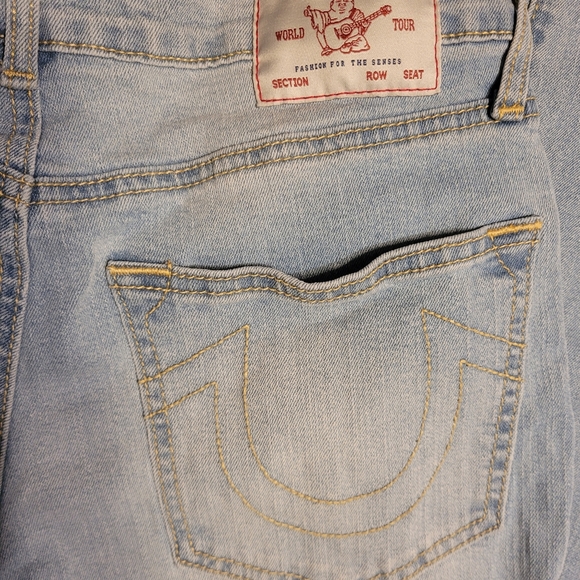 True Religion Light Blue Straight/wide Leg Jeans - Picture 3 of 5